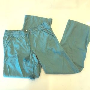 Jolt Teal Wide-Leg Tie-Waist Pants